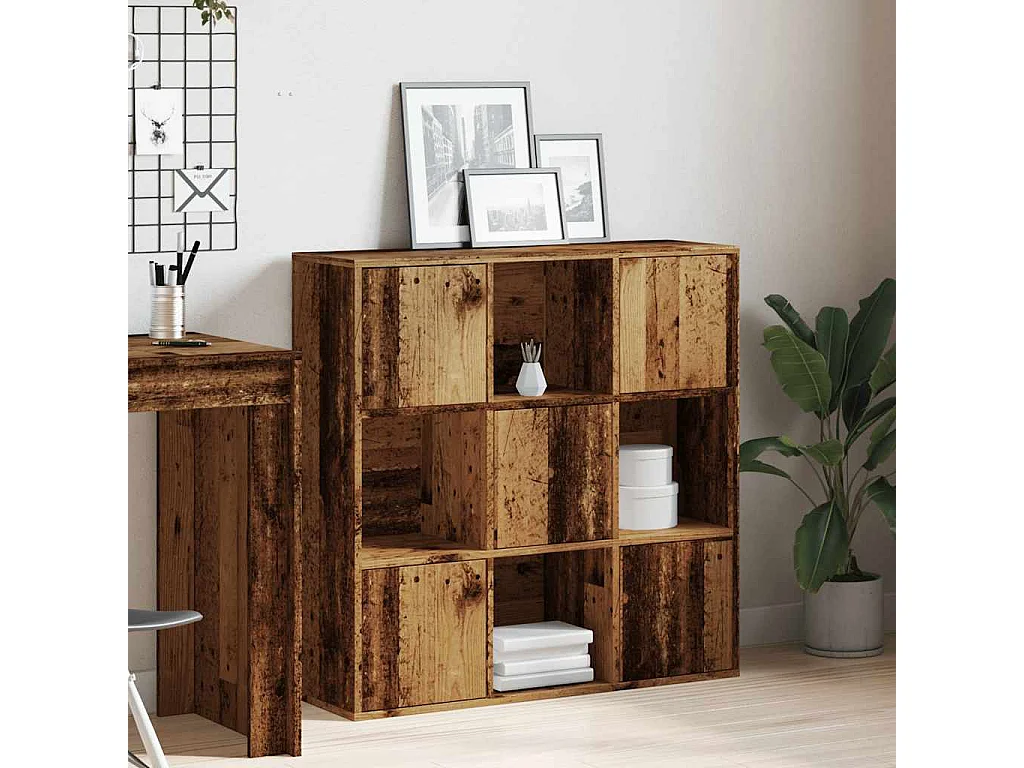 Bibliothèque vieux bois 90x28x90 cm bois d'ingénierie