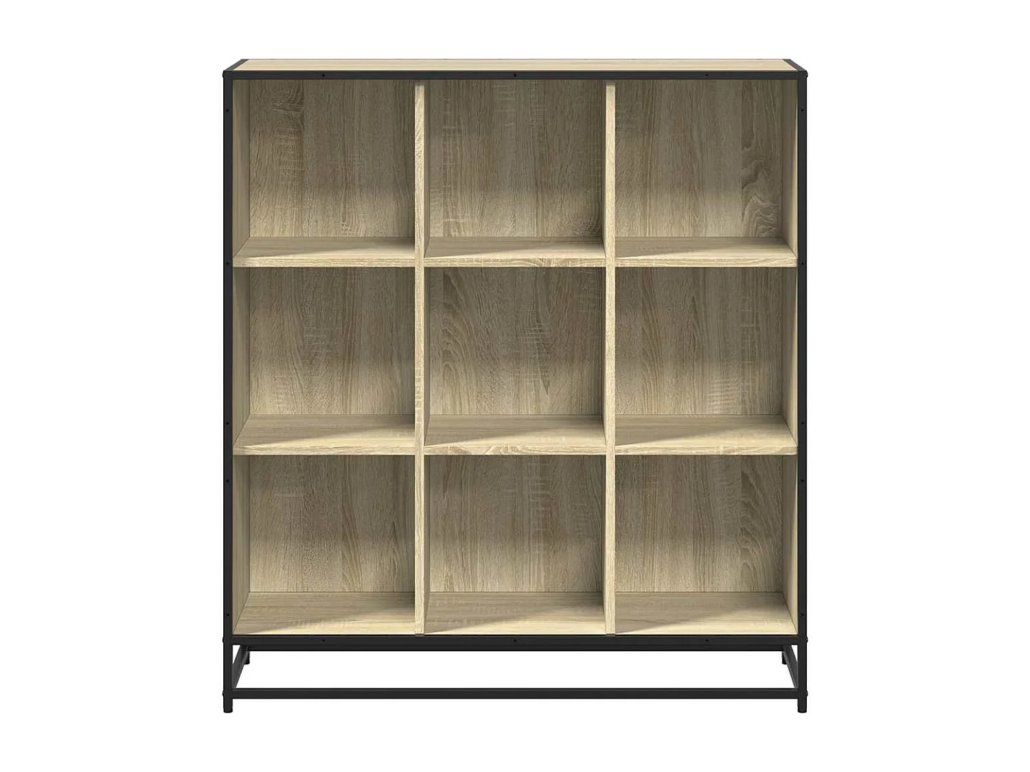 Bibliothèque chêne sonoma 97,5x33x107,5cm bois ingénierie métal