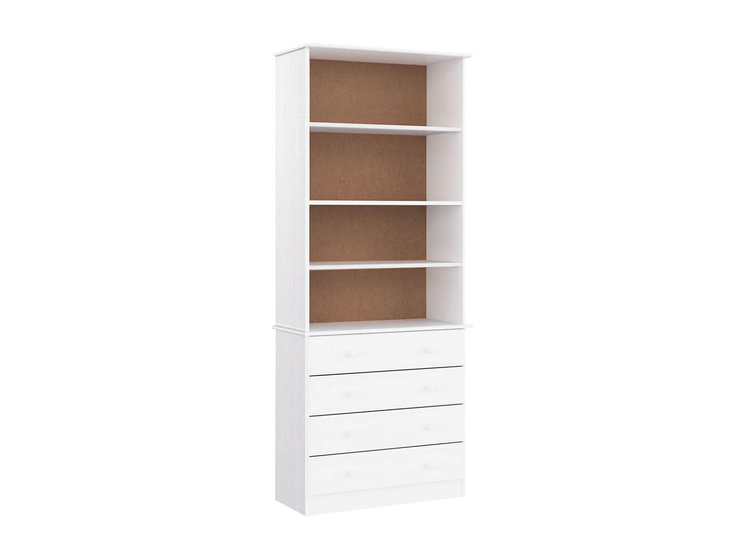 Bücherregal mit Schubladen ALTA Weiß 77x35x186,5 cm Kiefernholz