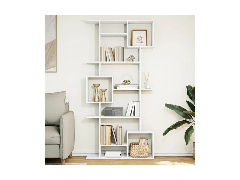 Boekenkast 92x29x188 cm bewerkt hout wit