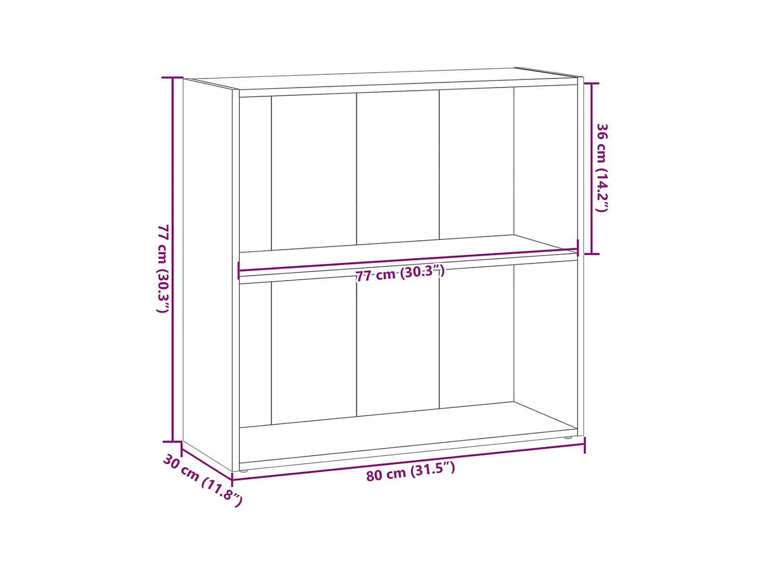 Libreria Grigio Sonoma 80x30x77 cm in Legno Multistrato