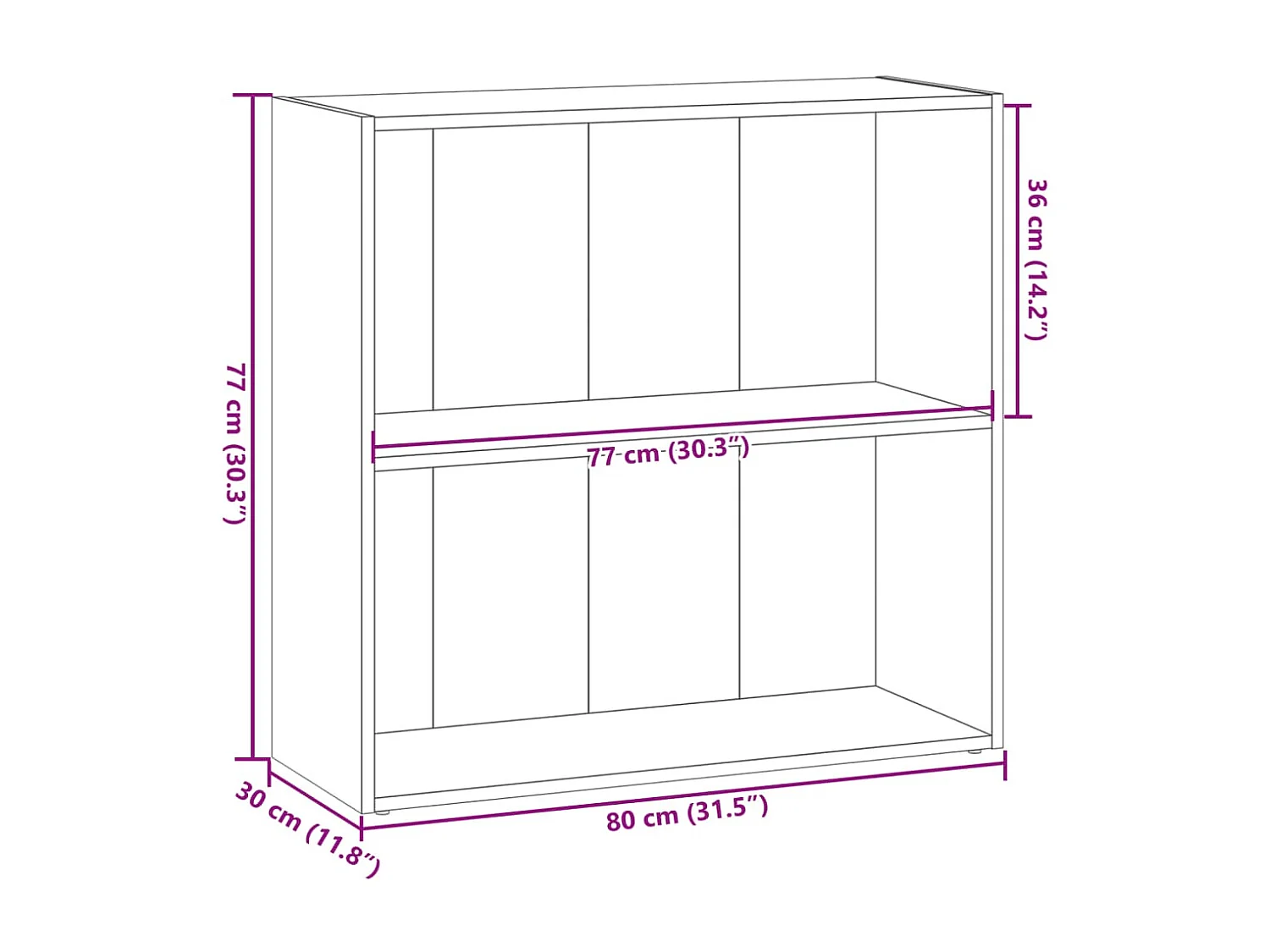 Bücherregal Grau Sonoma 80x30x77 cm Holzwerkstoff