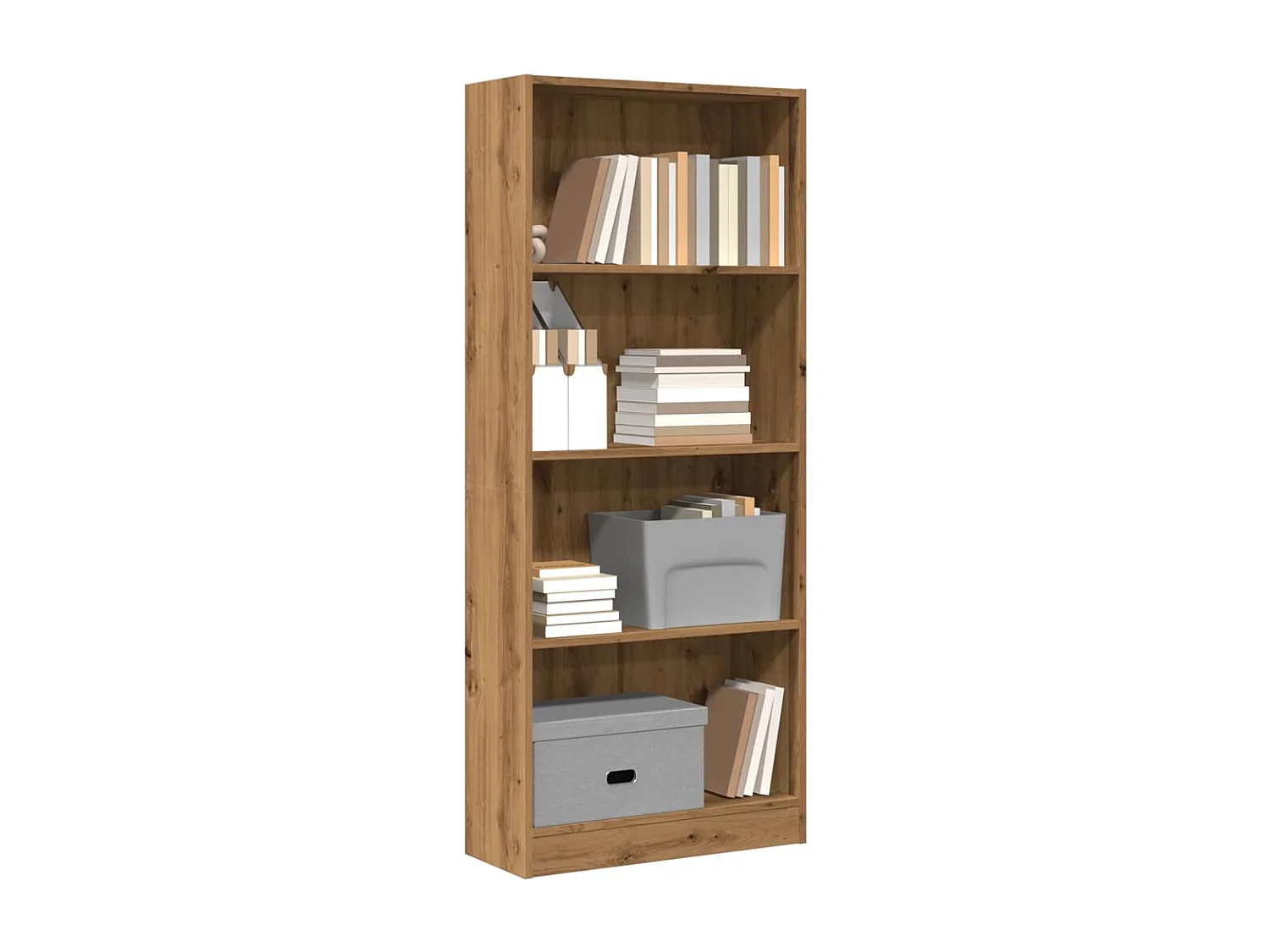 Bibliothèque chêne artisanal 60x24x143 cm bois d'ingénierie