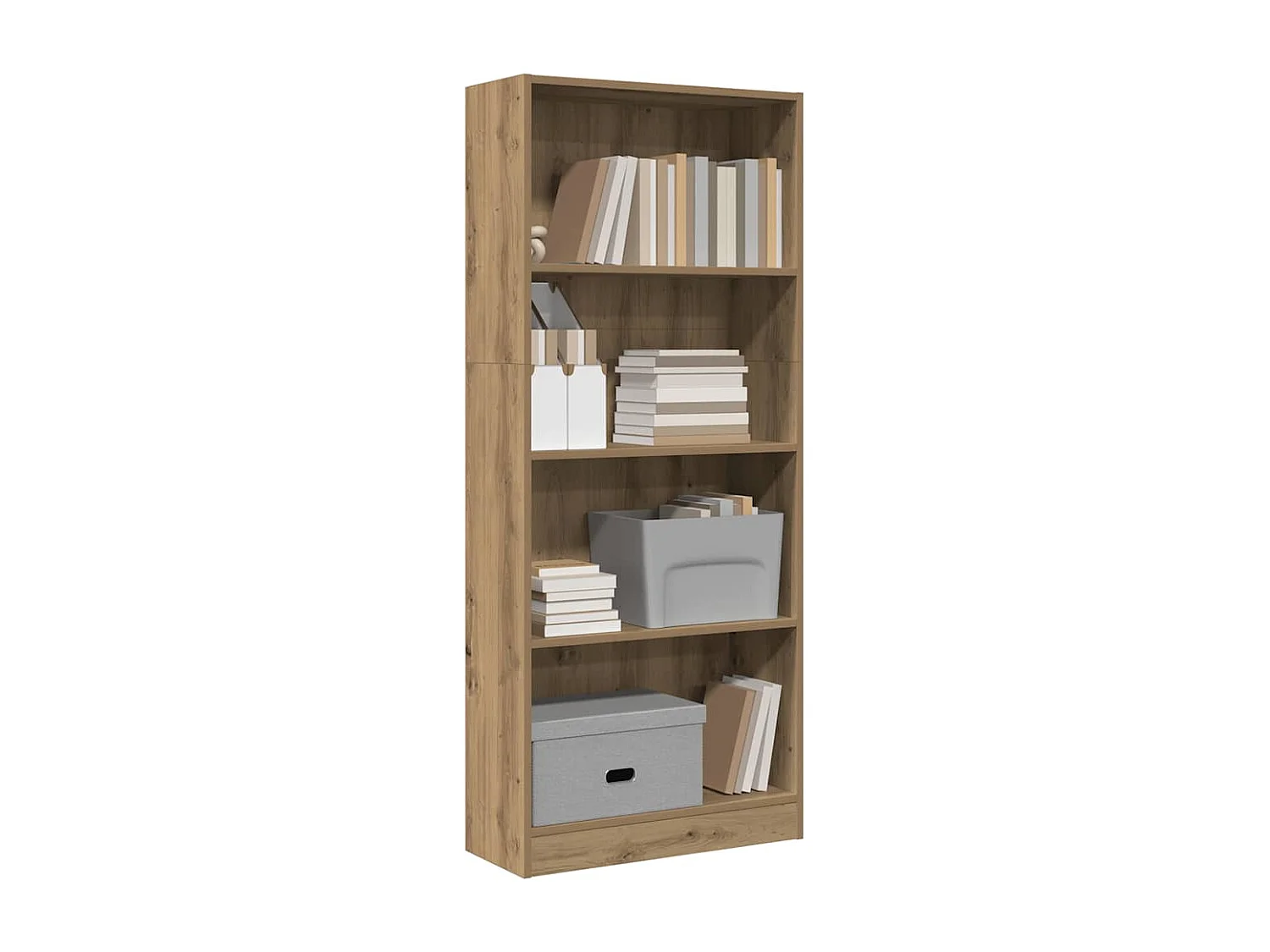 Bibliothèque chêne artisanal 60x24x143 cm bois d'ingénierie