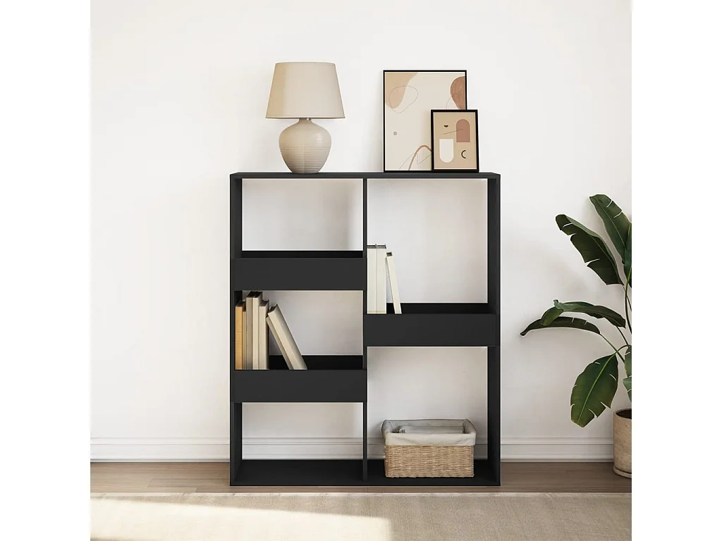 Boekenkast / kamerscherm 100x33x115 cm zwart