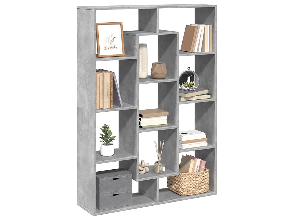 Libreria Grigio Cemento 102x29x143 cm in Legno Multistrato