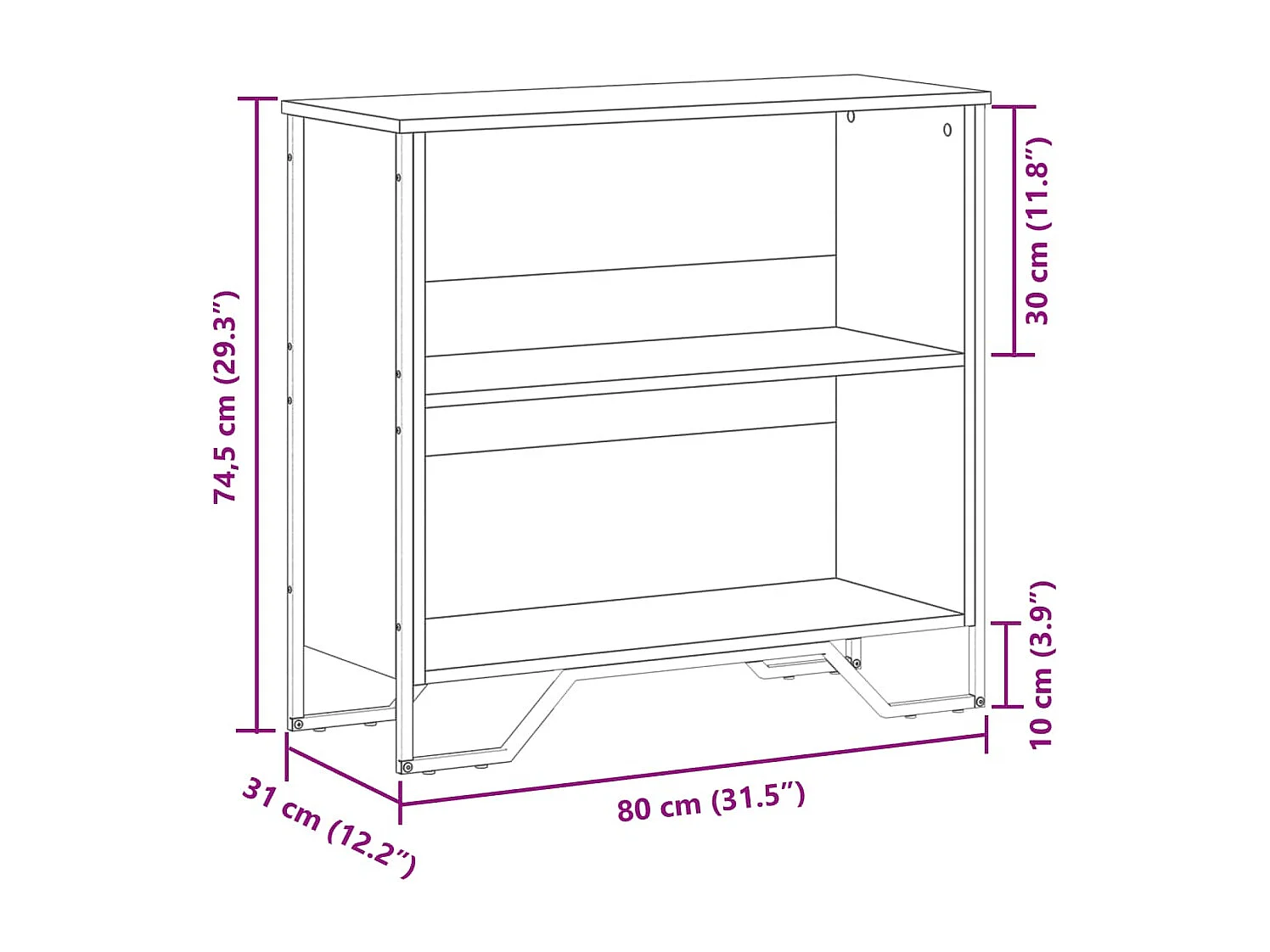 Boekenkast 80x31x74,5 cm bewerkt hout sonoma eikenkleurig