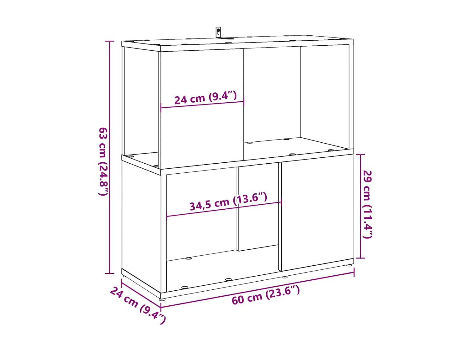 Bücherregal Altholz-Optik 60x24x63 cm Holzwerkstoff
