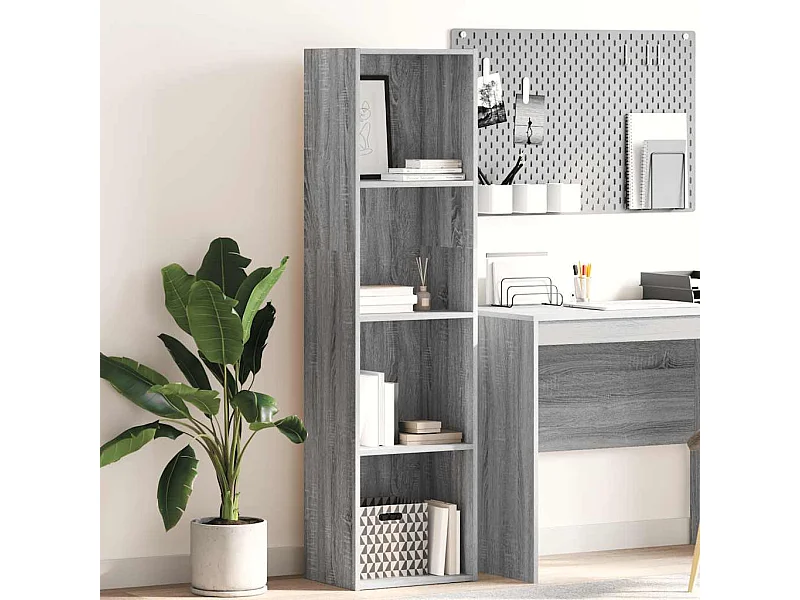 Bücherregal Grau Sonoma 40x30x152 cm Holzwerkstoff