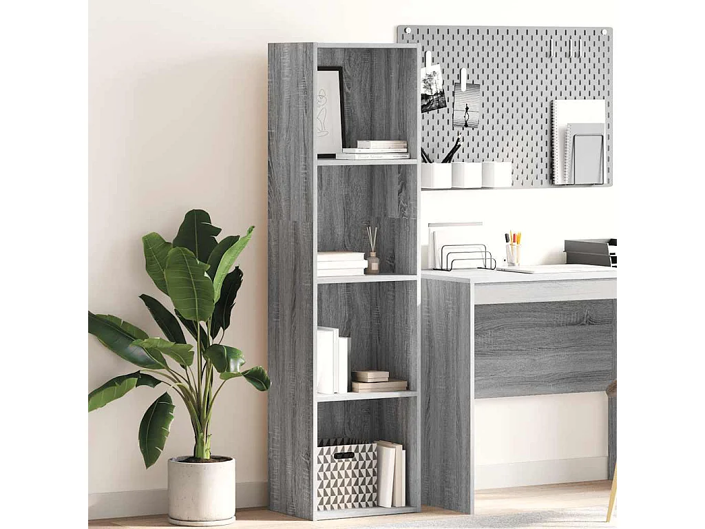 Bücherregal Grau Sonoma 40x30x152 cm Holzwerkstoff