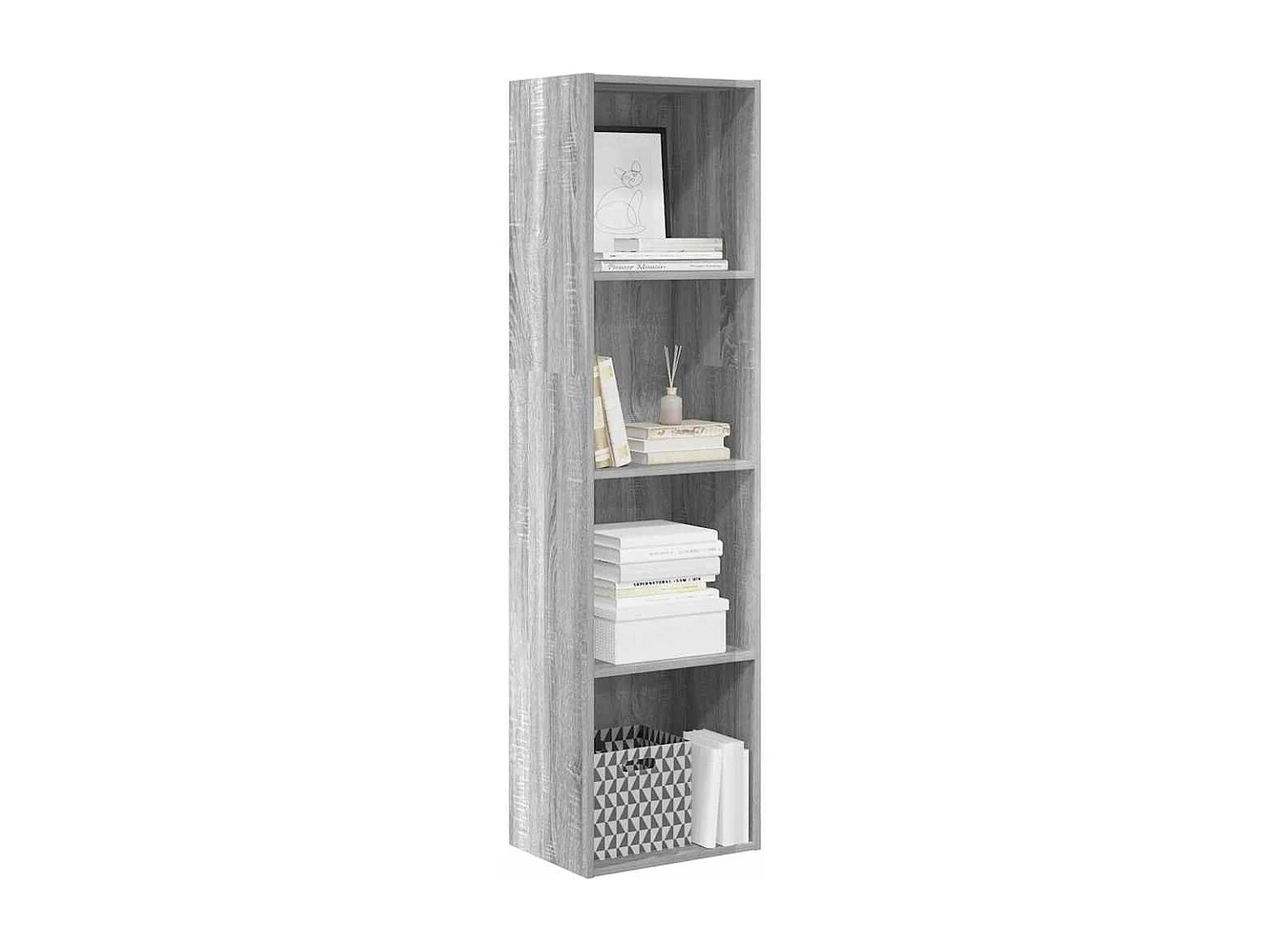 Bücherregal Grau Sonoma 40x30x152 cm Holzwerkstoff