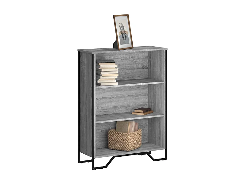 Boekenkast 80x31x106 cm bewerkt hout grijs sonoma eikenkleurig