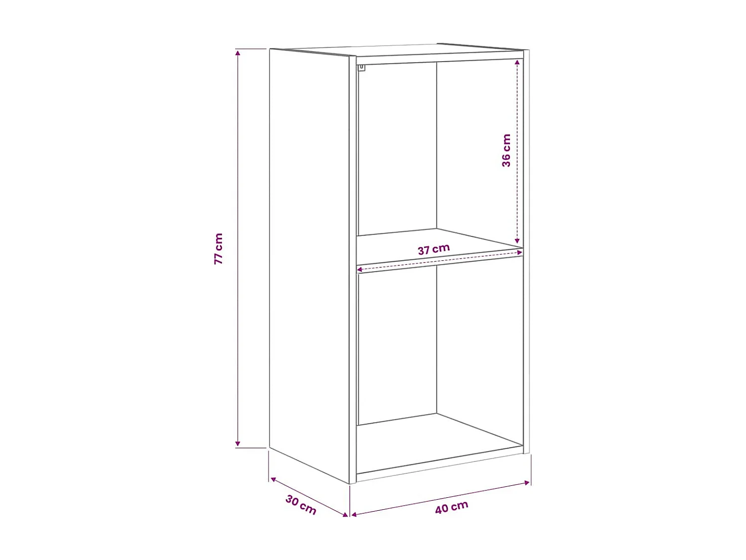 Boekenkast 40x30x77 cm bewerkt hout gerookt eikenkleurig