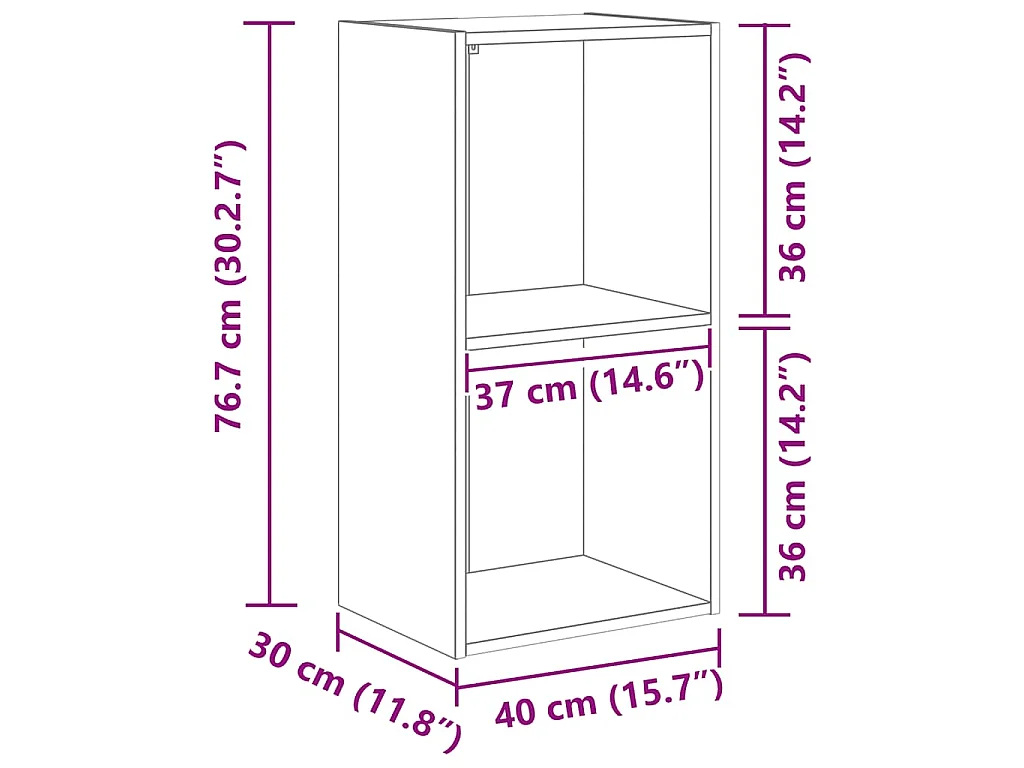 Bibliothèque vieux bois 40x30x77 cm bois d'ingénierie