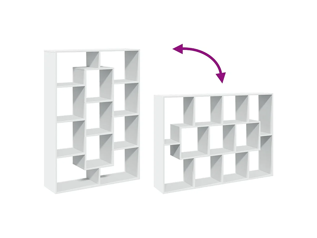 Libreria Bianca 102x29x143 cm in Legno Multistrato