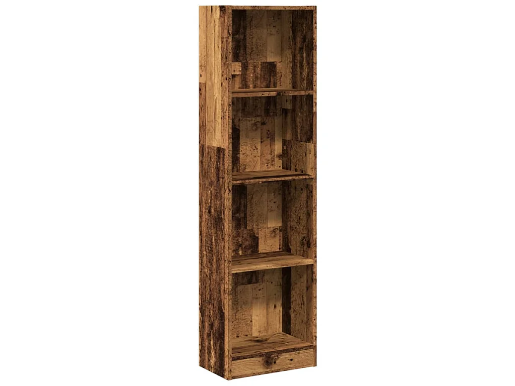 Boekenkast 40x24x176 cm bewerkt hout oud houtkleurig