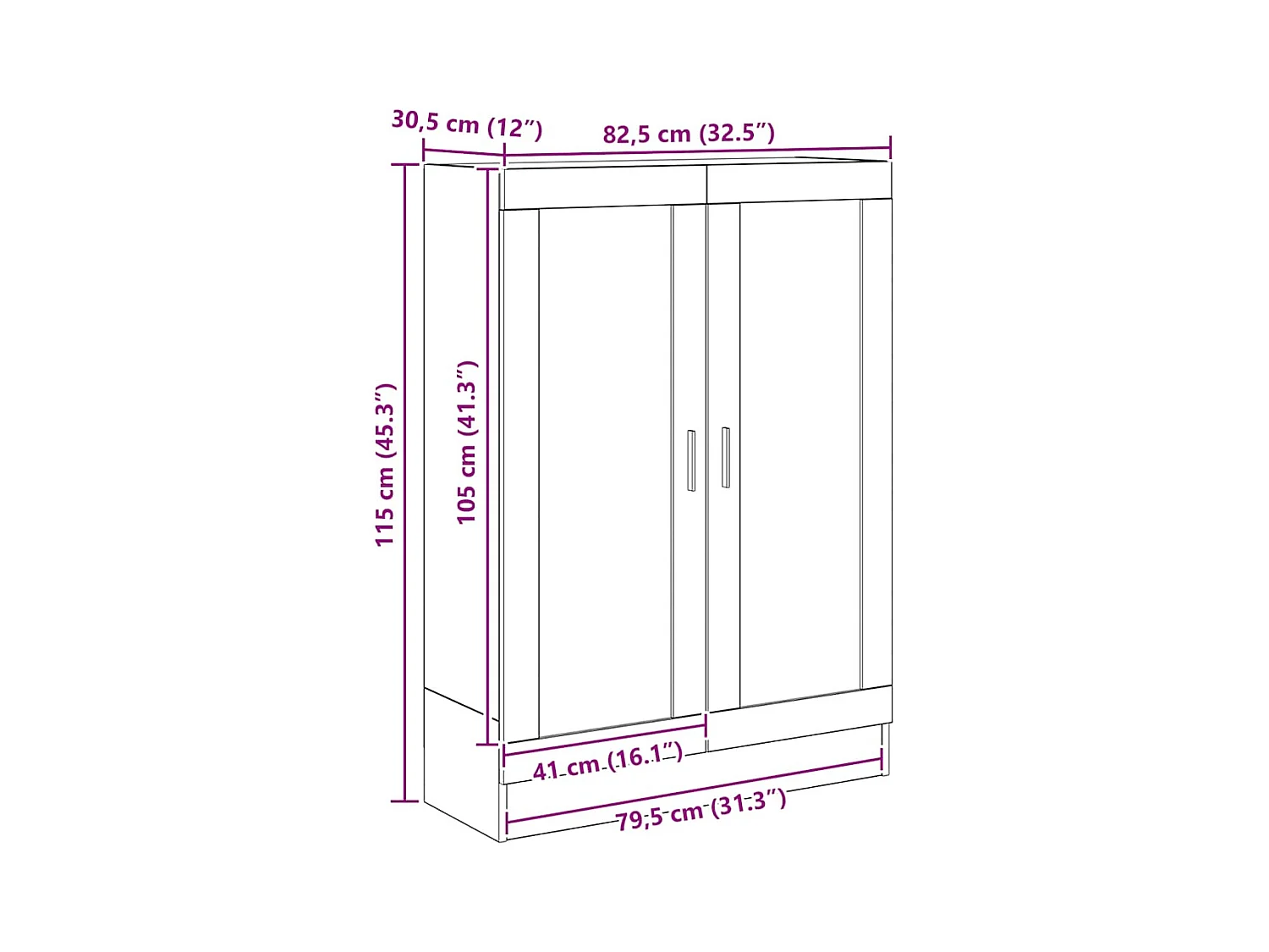 Boekenkast 82,5x30,5x115 cm bewerkt hout artisanaal eikenkleur
