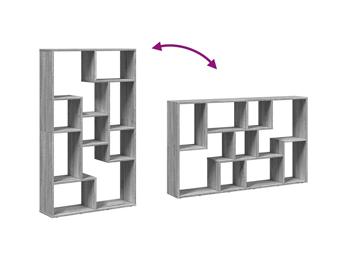 Bibliothèque sonoma gris 72x20x120 cm bois d'ingénierie