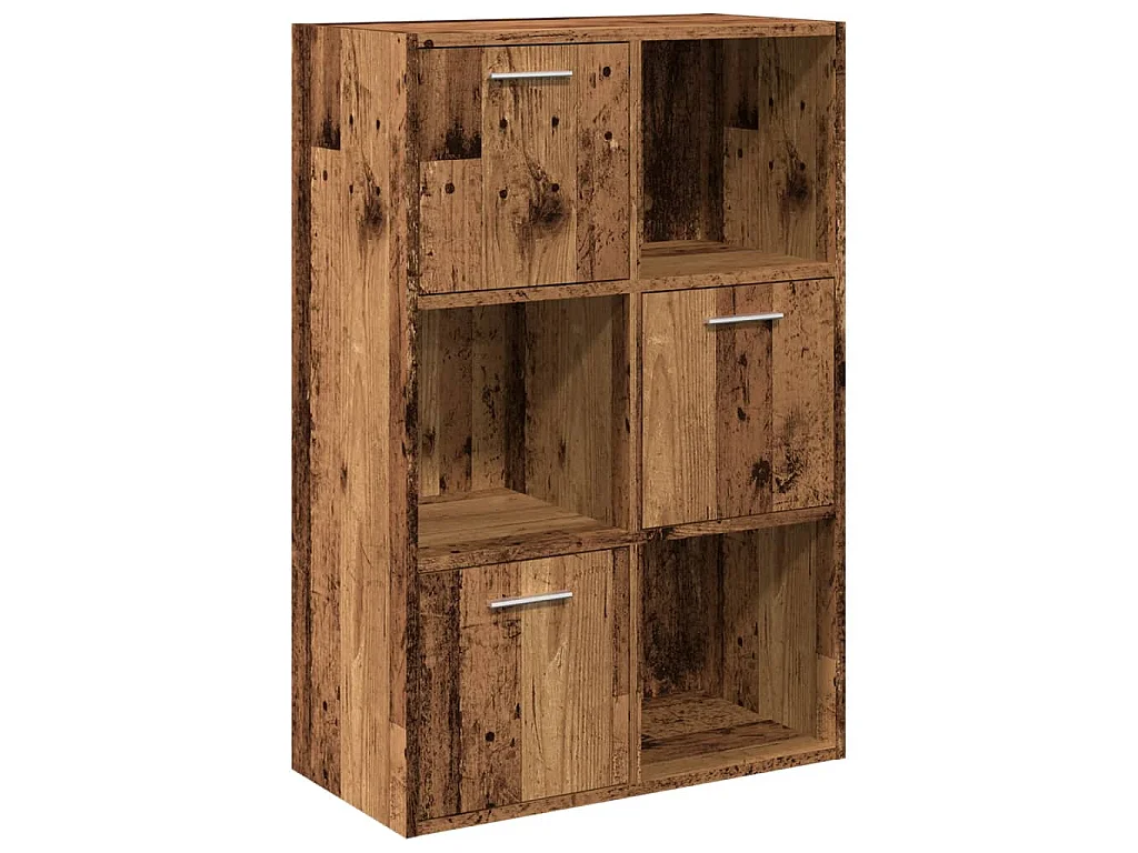 Boekenkast 60,5x30x90 cm bewerkt hout oud houtkleurig