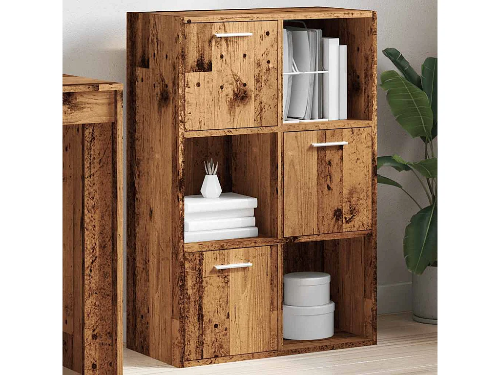 Boekenkast 60,5x30x90 cm bewerkt hout oud houtkleurig