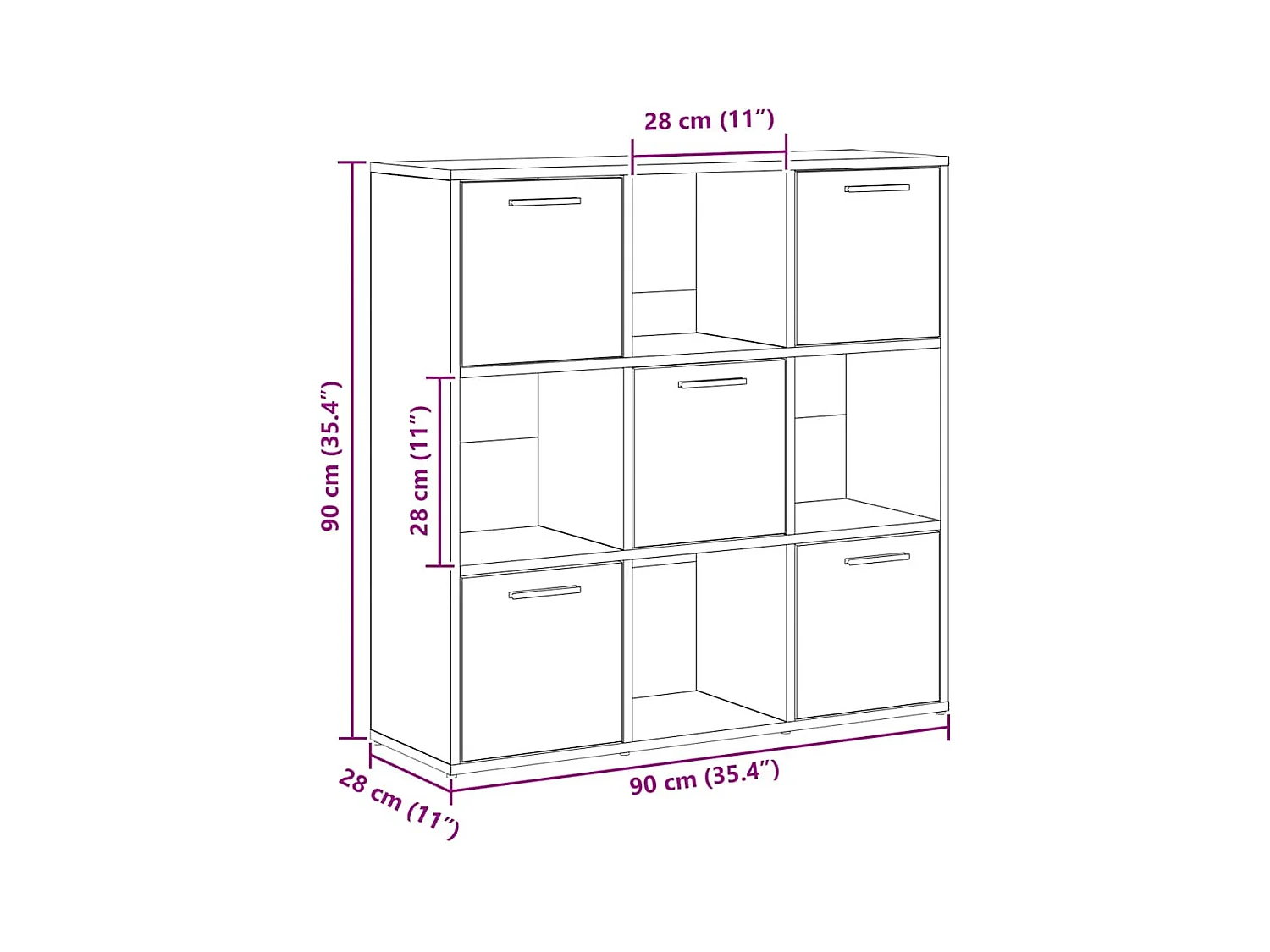 Bücherregal Artisan-Eiche 90x28x90 cm Holzwerkstoff