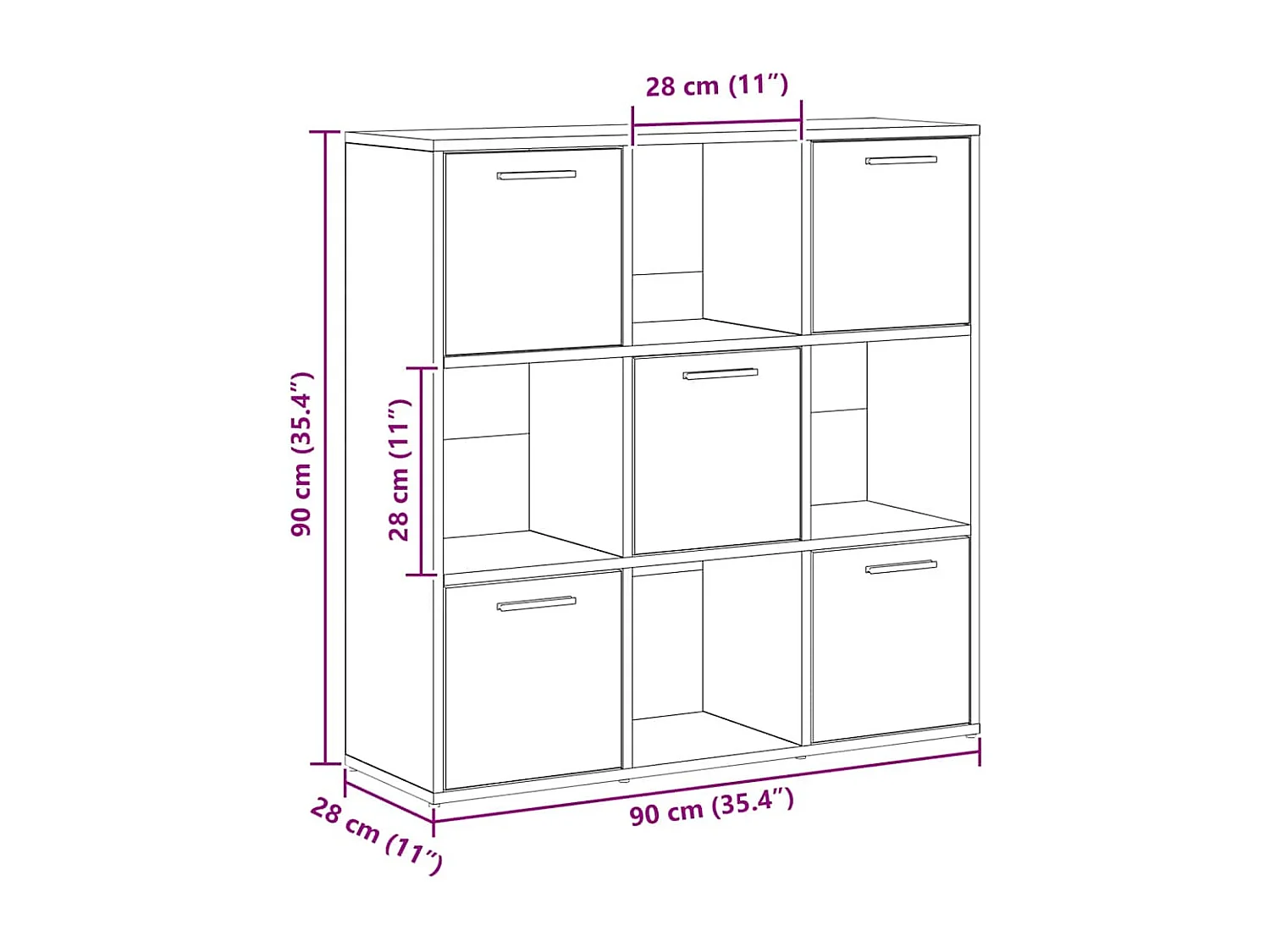 Bücherregal Artisan-Eiche 90x28x90 cm Holzwerkstoff
