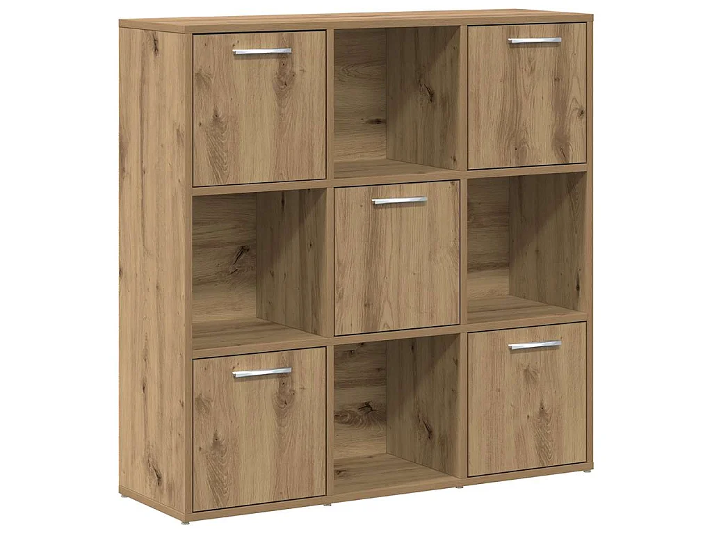 Bibliothèque chêne artisanal 90x28x90 cm bois d'ingénierie