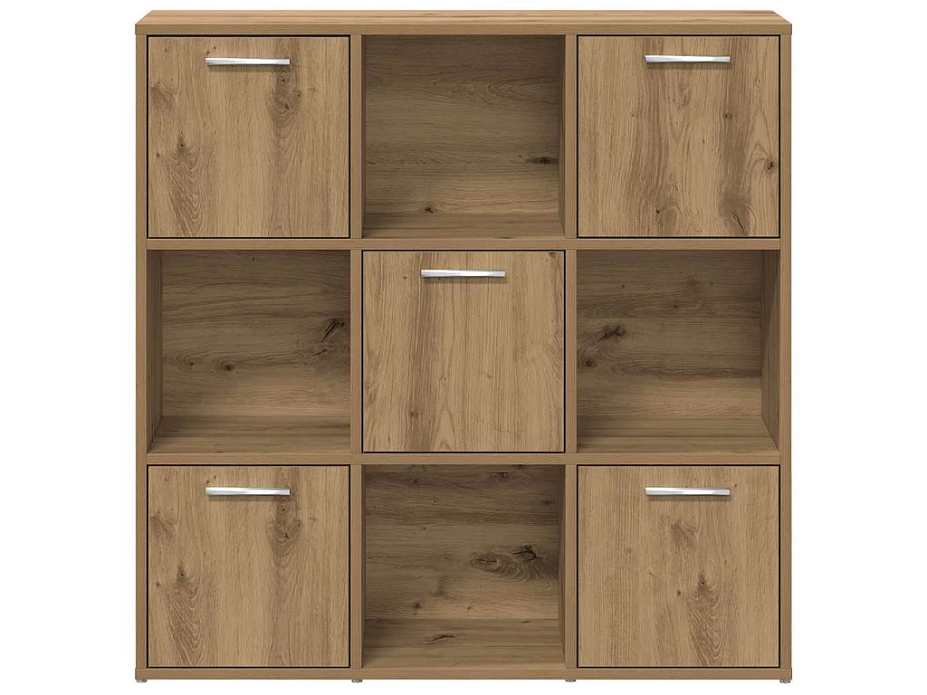 Bibliothèque chêne artisanal 90x28x90 cm bois d'ingénierie