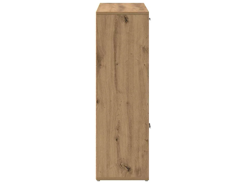 Bibliothèque chêne artisanal 90x28x90 cm bois d'ingénierie