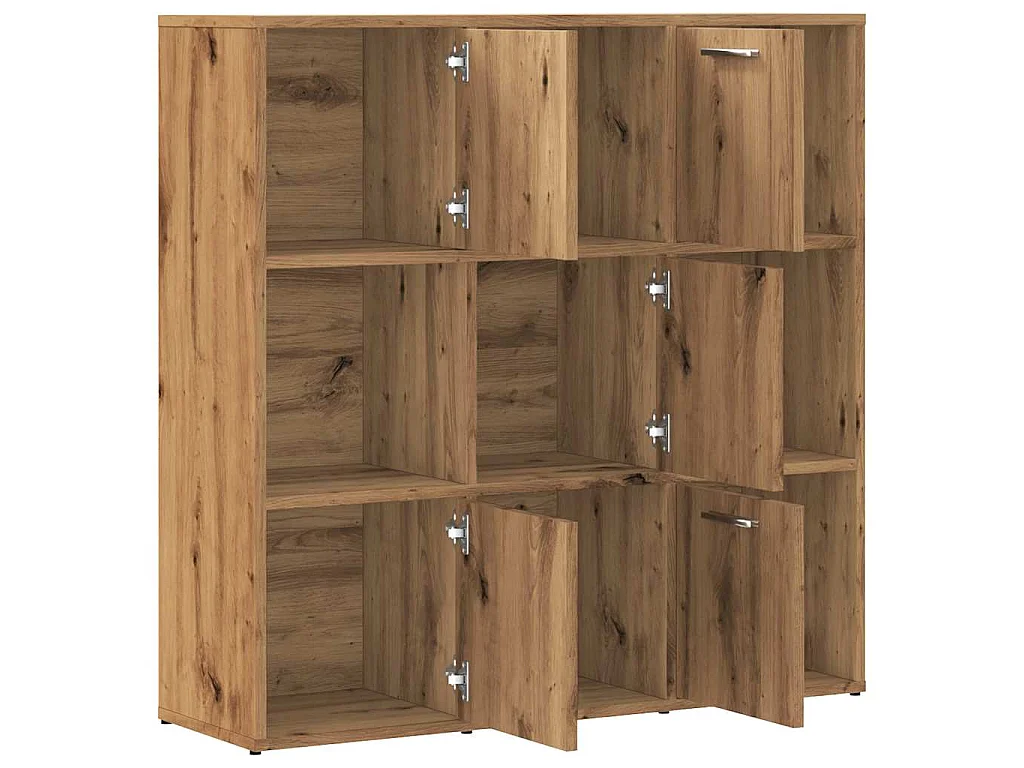 Bibliothèque chêne artisanal 90x28x90 cm bois d'ingénierie