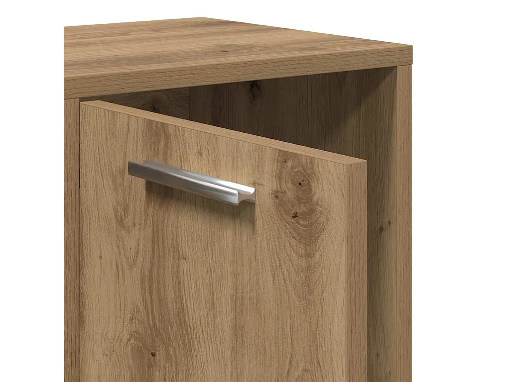 Bibliothèque chêne artisanal 90x28x90 cm bois d'ingénierie