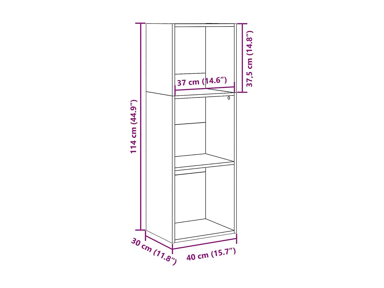 Bibliothèque blanc 40x30x114 cm bois d'ingénierie
