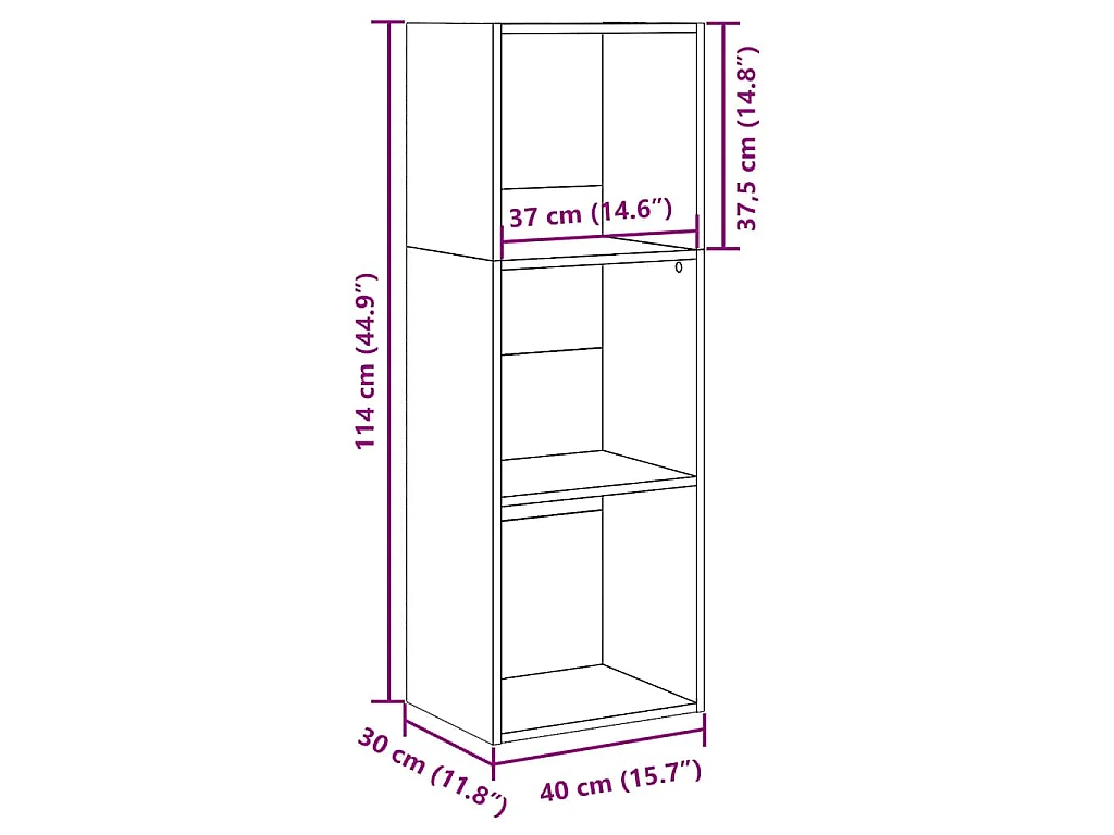 Bibliothèque blanc 40x30x114 cm bois d'ingénierie