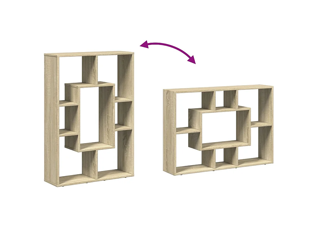 Boekenkast 63x20x90 cm bewerkt hout sonoma eikenkleurig