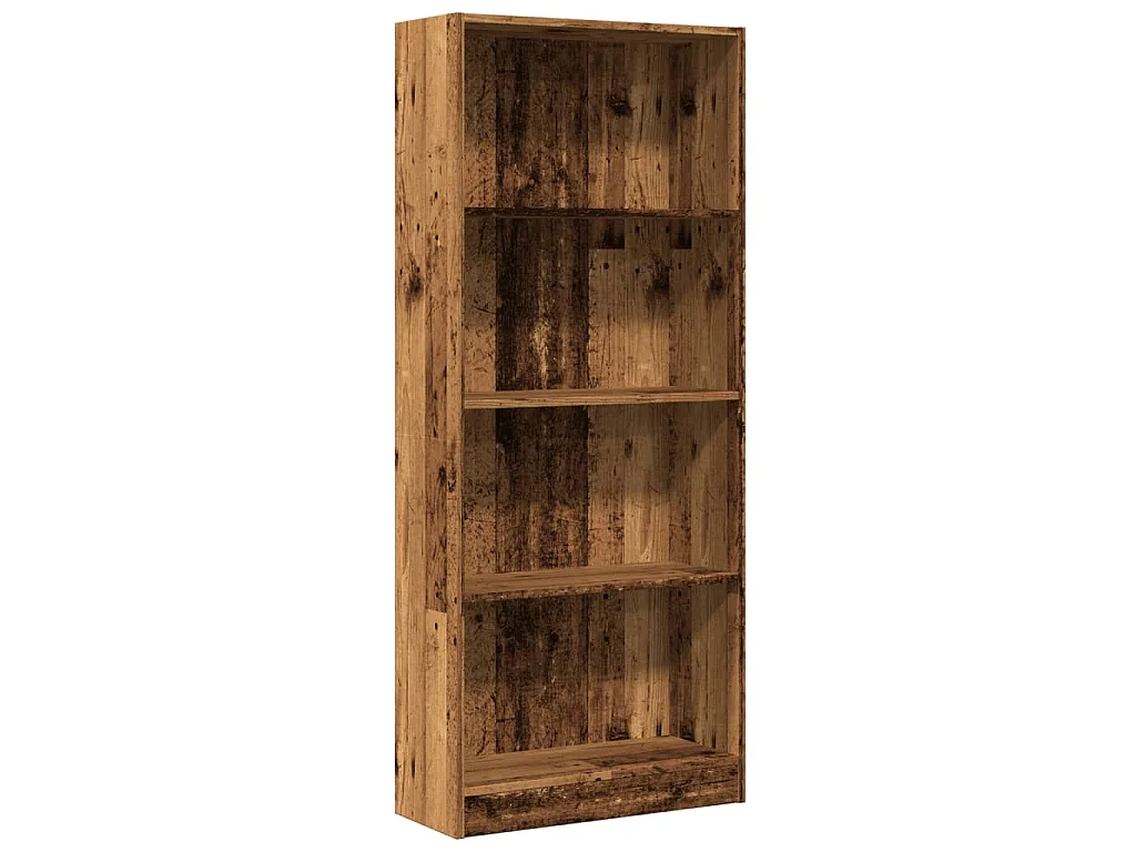 Boekenkast 60x24x143 cm bewerkt hout oud houtkleurig