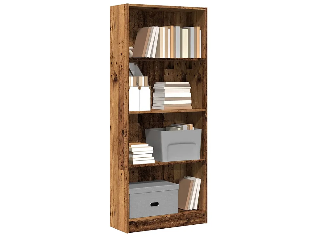Boekenkast 60x24x143 cm bewerkt hout oud houtkleurig