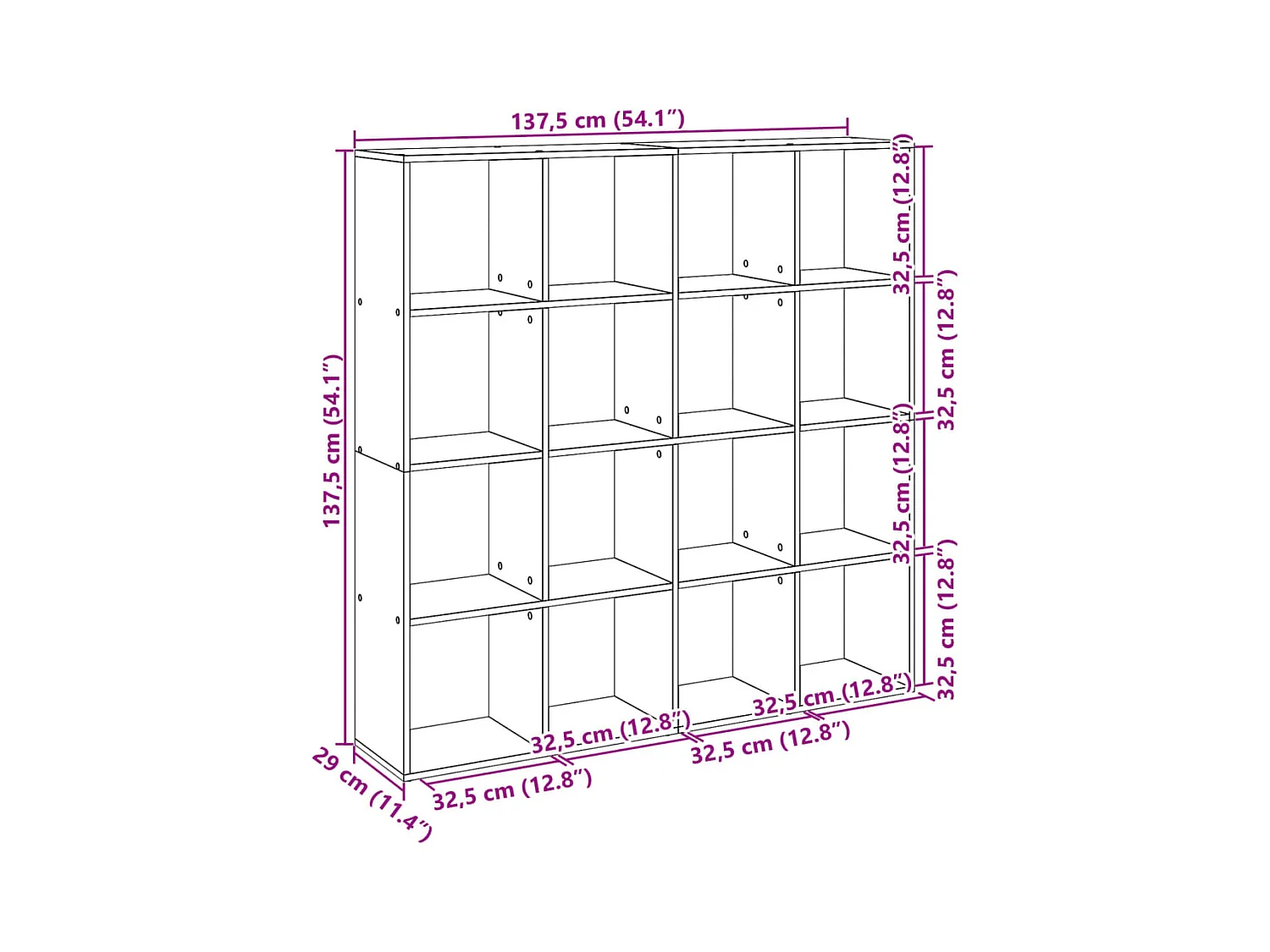 Bibliothèque sonoma gris 137,5x29x137,5 cm bois d'ingénierie