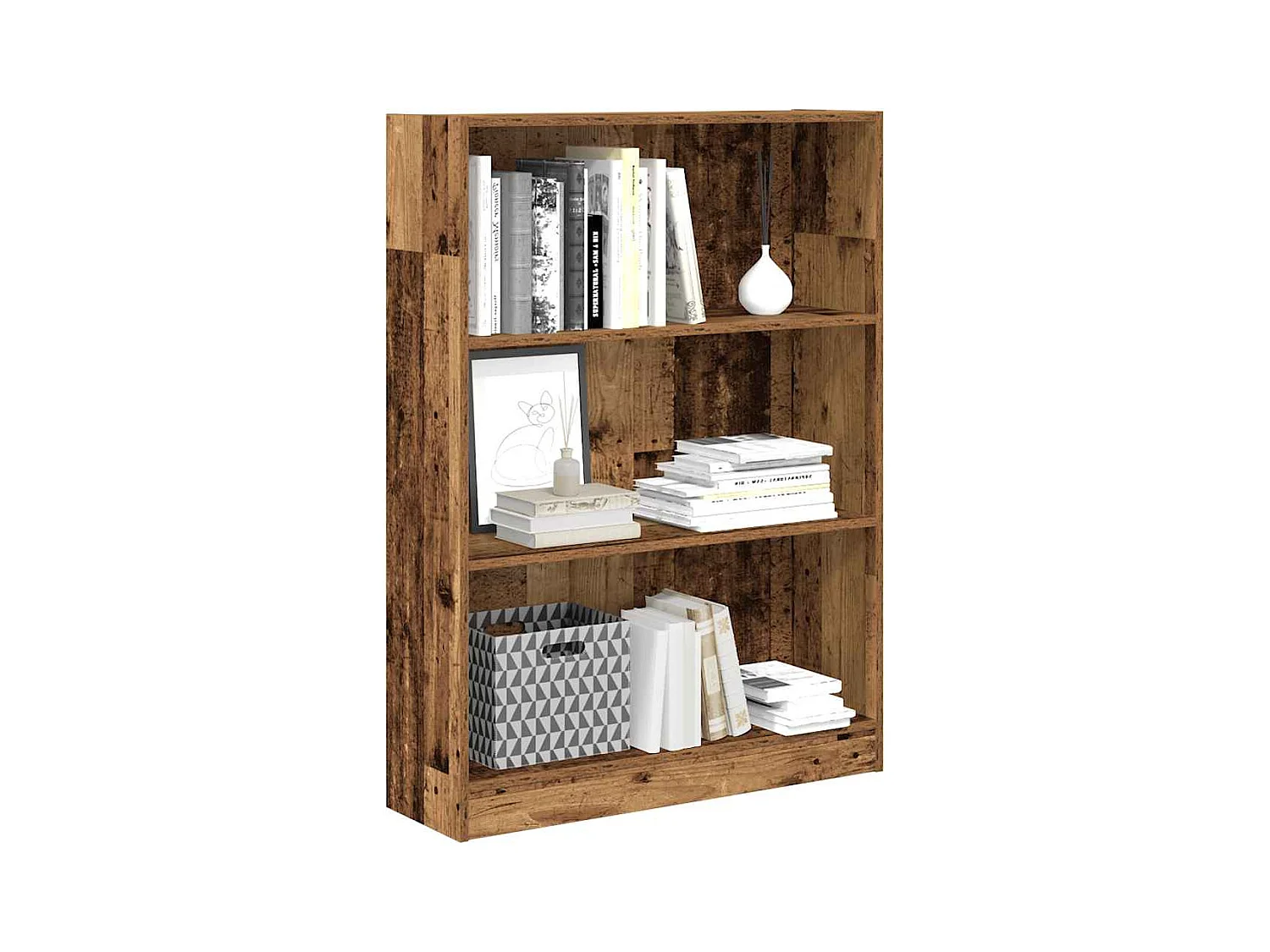Libreria Legno Antico 80x24x109 cm in Legno Multistrato