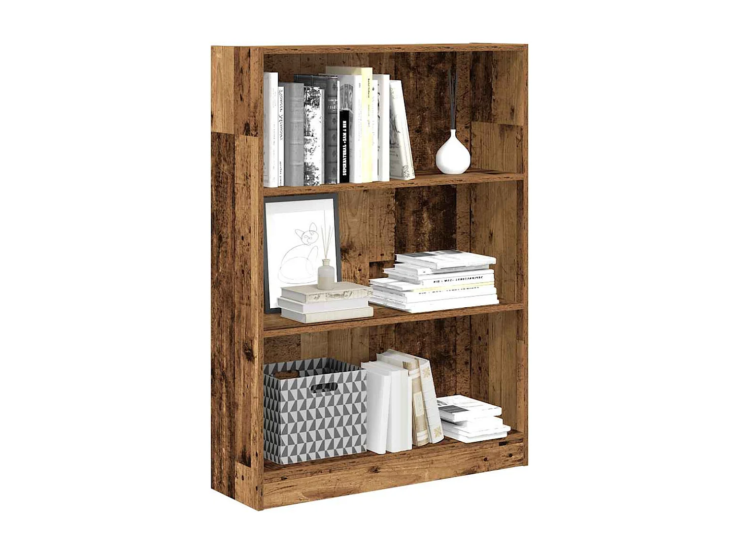 Bücherregal Altholz-Optik 80x24x109 cm Holzwerkstoff