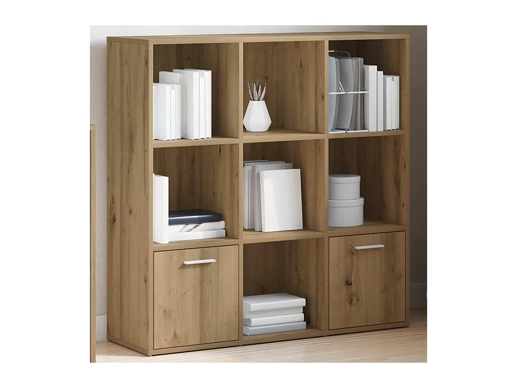 Boekenkast 98x29x97,5 cm bewerkt hout artisanaal eikenkleur