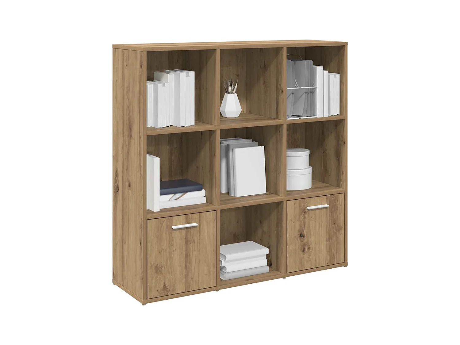 Boekenkast 98x29x97,5 cm bewerkt hout artisanaal eikenkleur