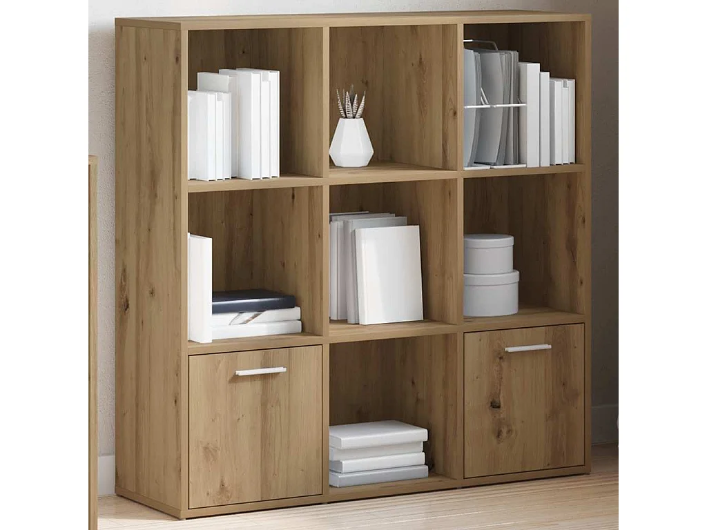 Bibliothèque chêne artisanal 98x29x97,5 cm bois d'ingénierie