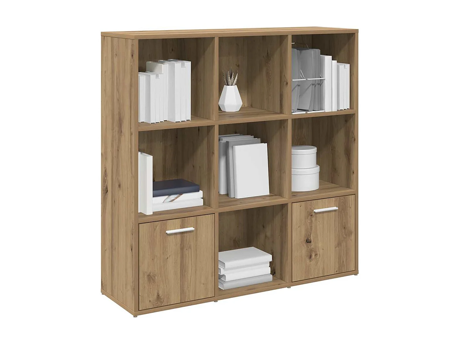 Bibliothèque chêne artisanal 98x29x97,5 cm bois d'ingénierie