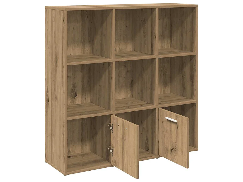Bibliothèque chêne artisanal 98x29x97,5 cm bois d'ingénierie