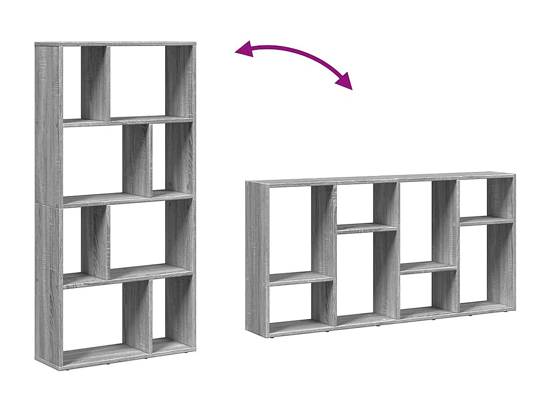 Bibliothèque sonoma gris 60x20x120,5 cm bois d'ingénierie
