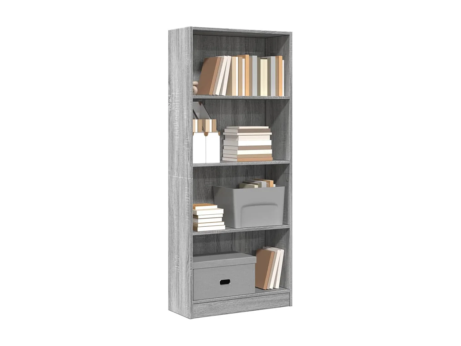 Boekenkast 60x24x143 cm bewerkt hout grijs sonoma eikenkleurig