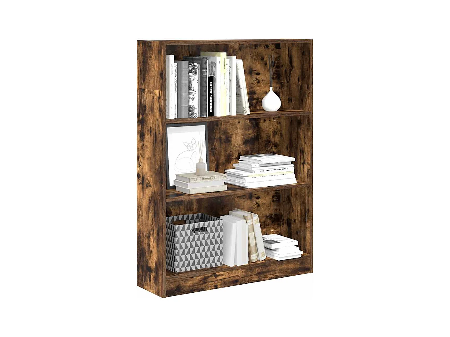 Bücherregal Räuchereiche 80x24x109 cm Holzwerkstoff