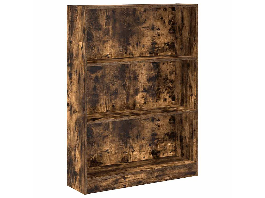 Bibliothèque chêne fumé 80x24x109 cm bois d'ingénierie