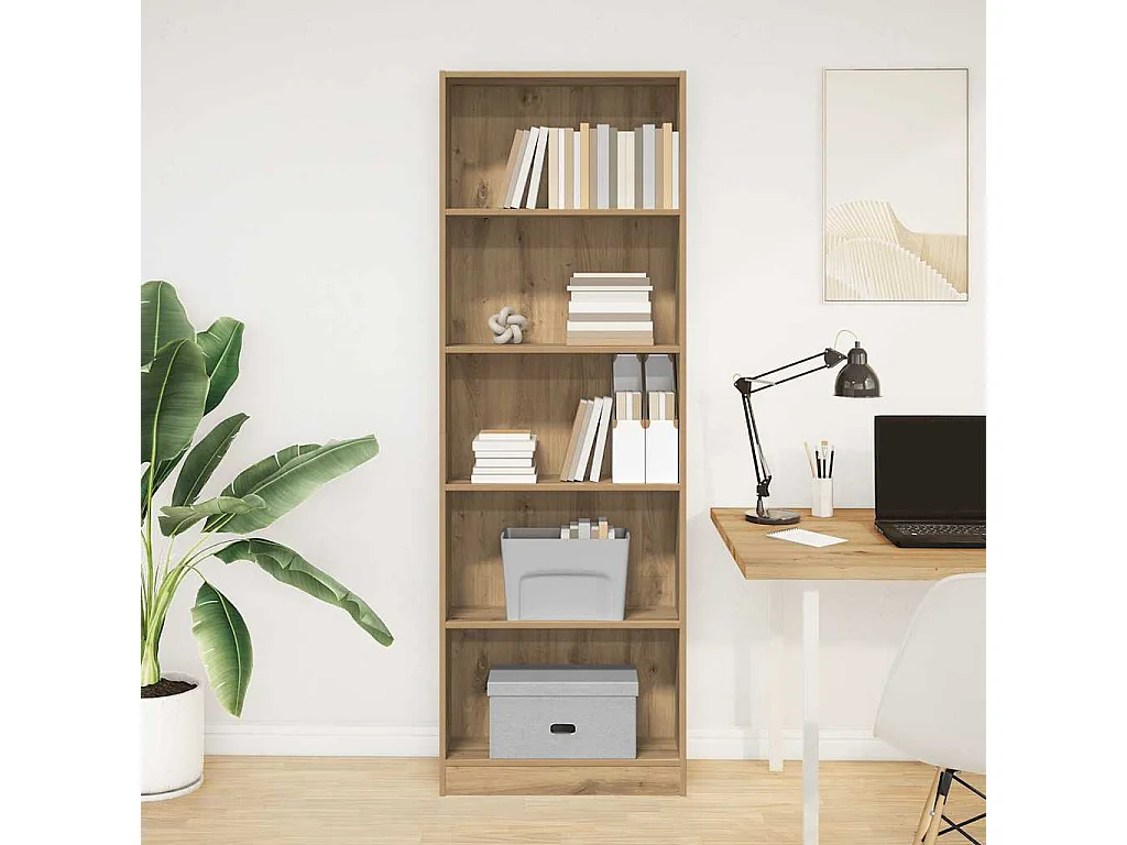 Bücherregal Artisian Oak 60 x 24 x 176 cm Holzwerkstoff