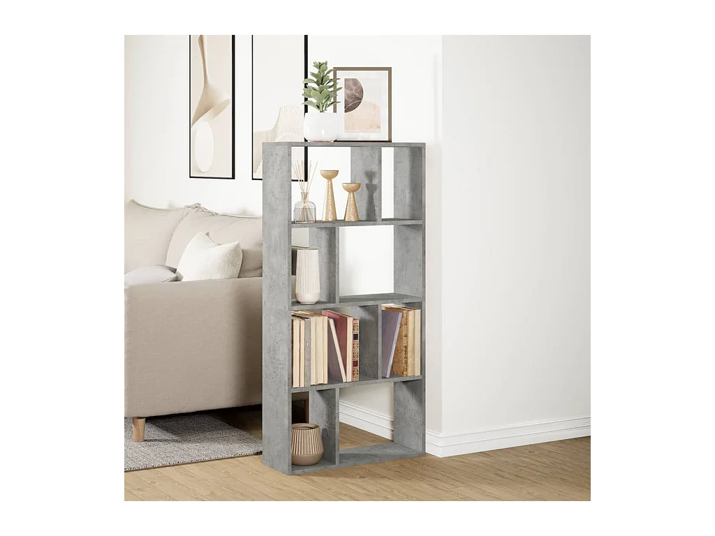 Libreria Grigio Cemento 60x20x120 cm in Truciolato